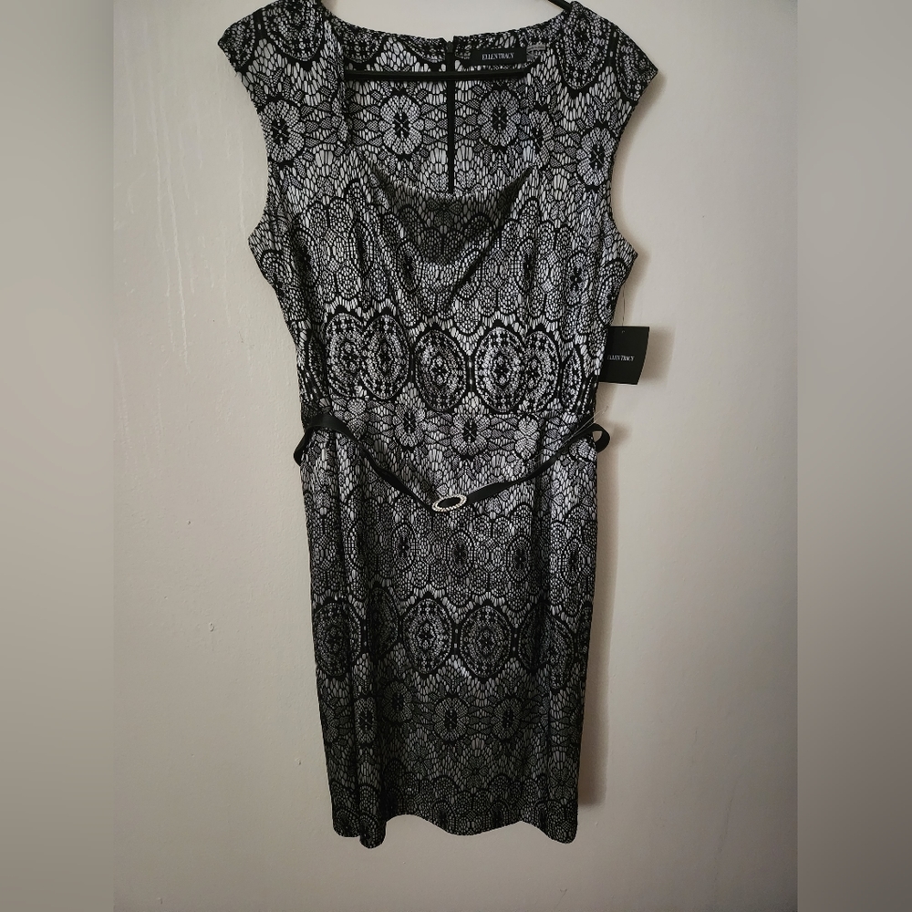 Ellen tracy dress Sil Silver Size 16 New With Tag
